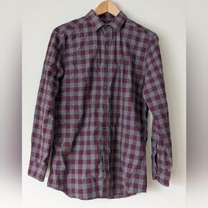 BAR III Slim Fit Stretch Button Down Shirt Mens Medium Plaid Long Sleeve